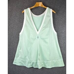 Free People Movement Walk Out One Piece Romper Pistachio Mesh Top Size L Pockets